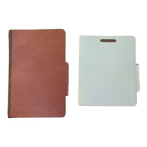 2/5 Cut Tab Pressboard Classification File Folders 2 Partitions, 6 Fasteners